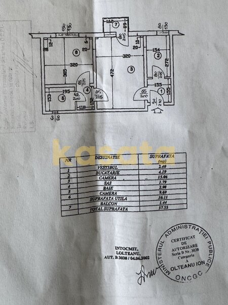 Constantin Georgian  Ap 2 camere 38mp  8minMetrou C. Georgian  Bloc anvelopat Renovat 5/10